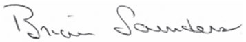Signature de Brian Saunders